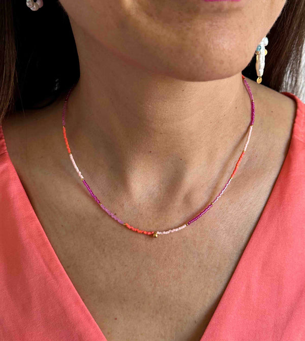 Nuni Copenhagen Line Necklace Coral Love